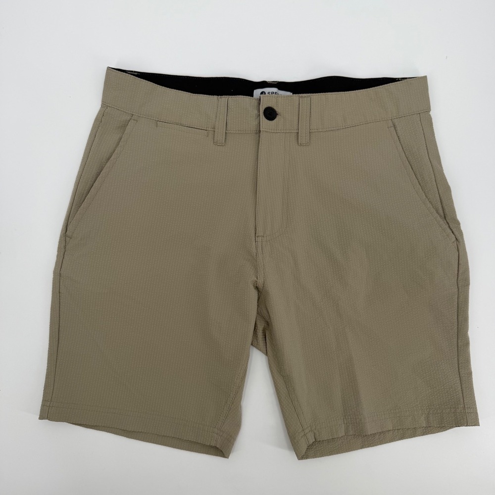 Sperry Premium Apparel Mens 32 Khaki Tan Hybrid Textured Shorts 8.5 Inseam